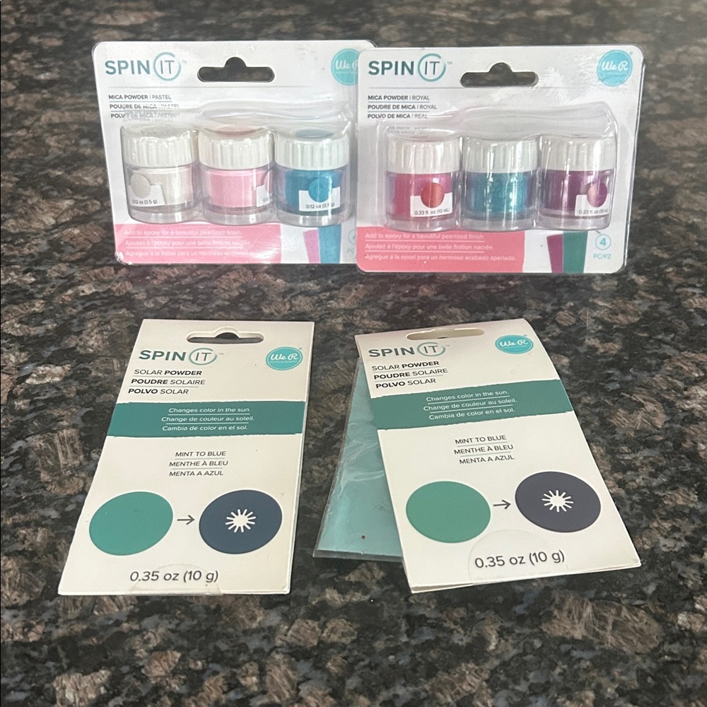WE ARE MEMORY SPIN IT MICA POWDER & SOLAR POWDER LOT 4 NWT
